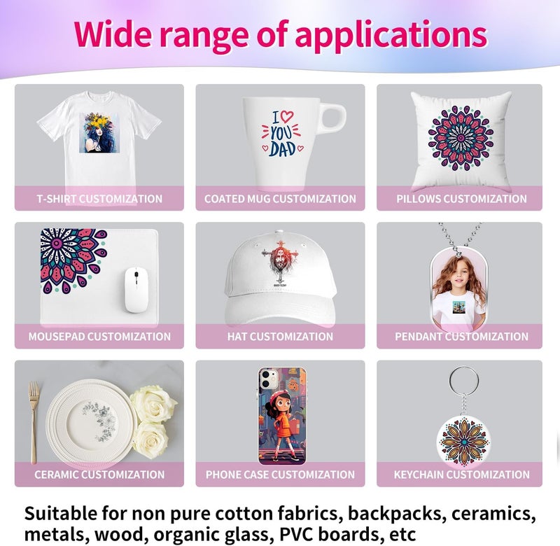 Methdic Sublimation Paper 8.5x11 Inch Instant Dry 125 Sheets Sublimation Blanks Transfer Paper For Inkjet Printer ，105gsm - Image 3